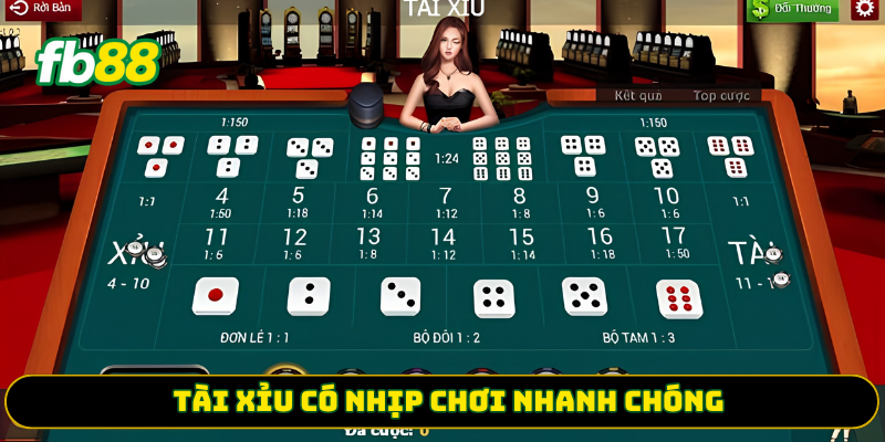 Tài xỉu có nhịp chơi nhanh chóng